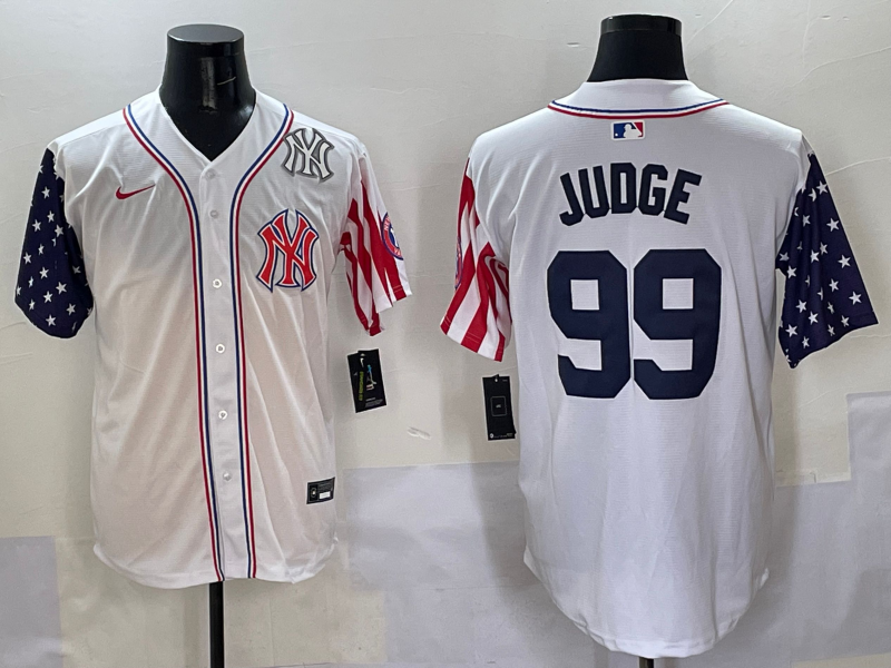 Men 2025  MLB New York Yankees #99 Judge white jersey style 18